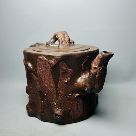Vintage Chinese Yixing Purple Clay Teapot Zisha Ceremony Carving Collectible Art