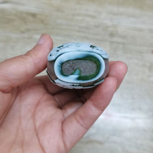 Collection Chinese Beijing Glaze Carved Flower Bird Exquisite Snuff Bottle Glass