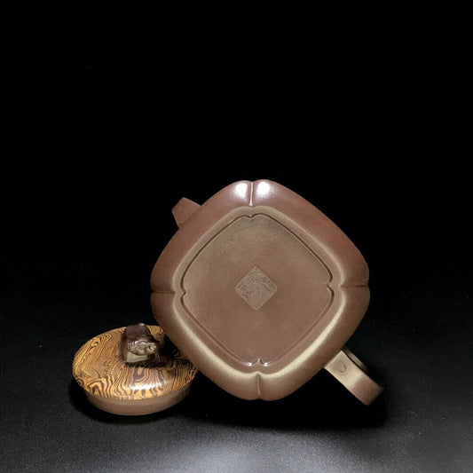 vintage chinese yixing purple clay teapot zisha ceremony carving Collectible art