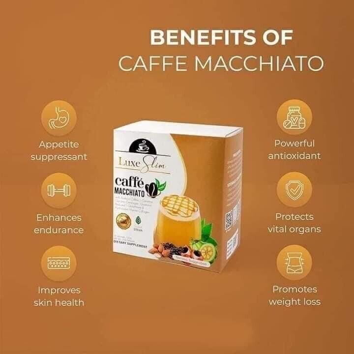 Luxe Slim Caffe MACCHIATO with collagen and L-glutathione, 10 bags-