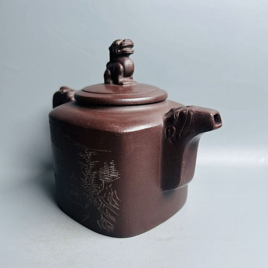 Chinese Yixing Purple Clay Teapot Tea Set Pot Zisha Ceramic Cute Decor Figurine