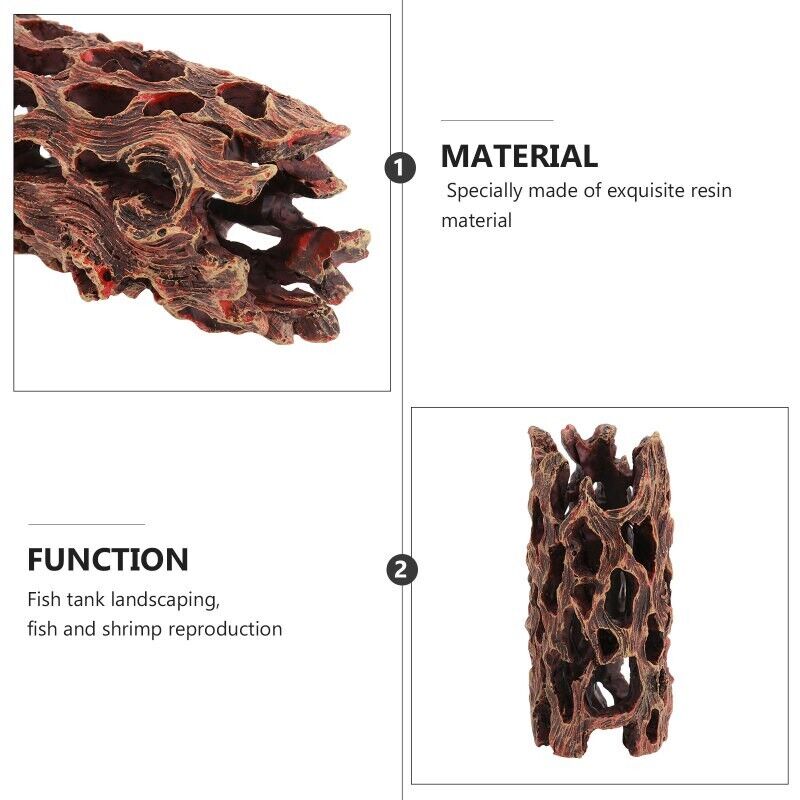 Aquarium Decorations Resin Tank Cave Decor Shrimp Tree Resin Driftwood Ornaments