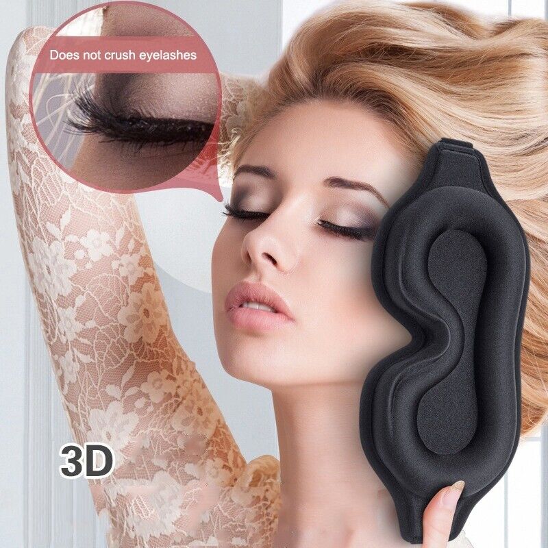 3D Sleep Mask Silk Men Women DryEye Sleeping Padded Shade Cover Travel Blindfold
