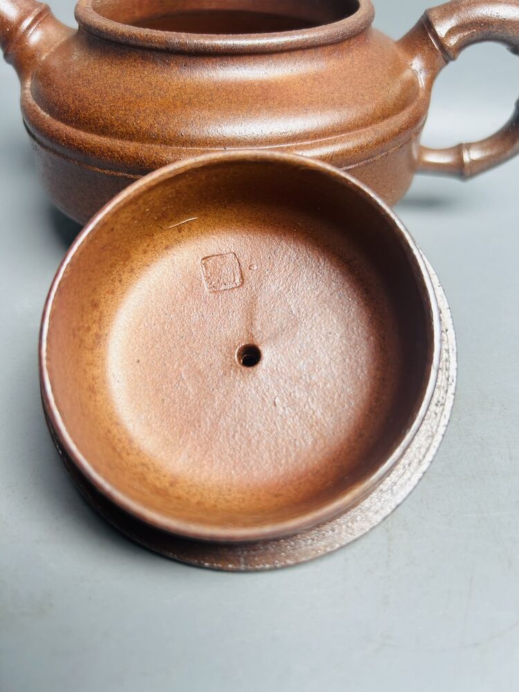 Vintage Chinese Yixing Purple Clay Teapot Zisha Ceramic Bamboo Teaware Collector