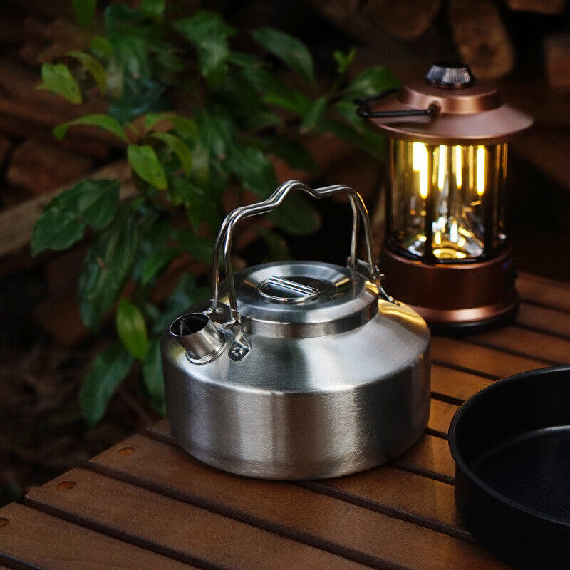 1pcs Stainless Steel Kettle Teapot Outdoor Hiking Camping Picnic Kettle Portable
