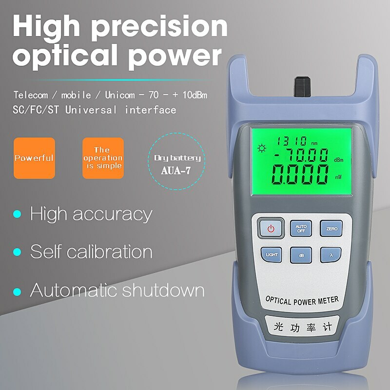 AUA-7/AUA-5 Optical Power Meter Cable Tester -70dBm~+10dBm/-50dBm~+26dBm