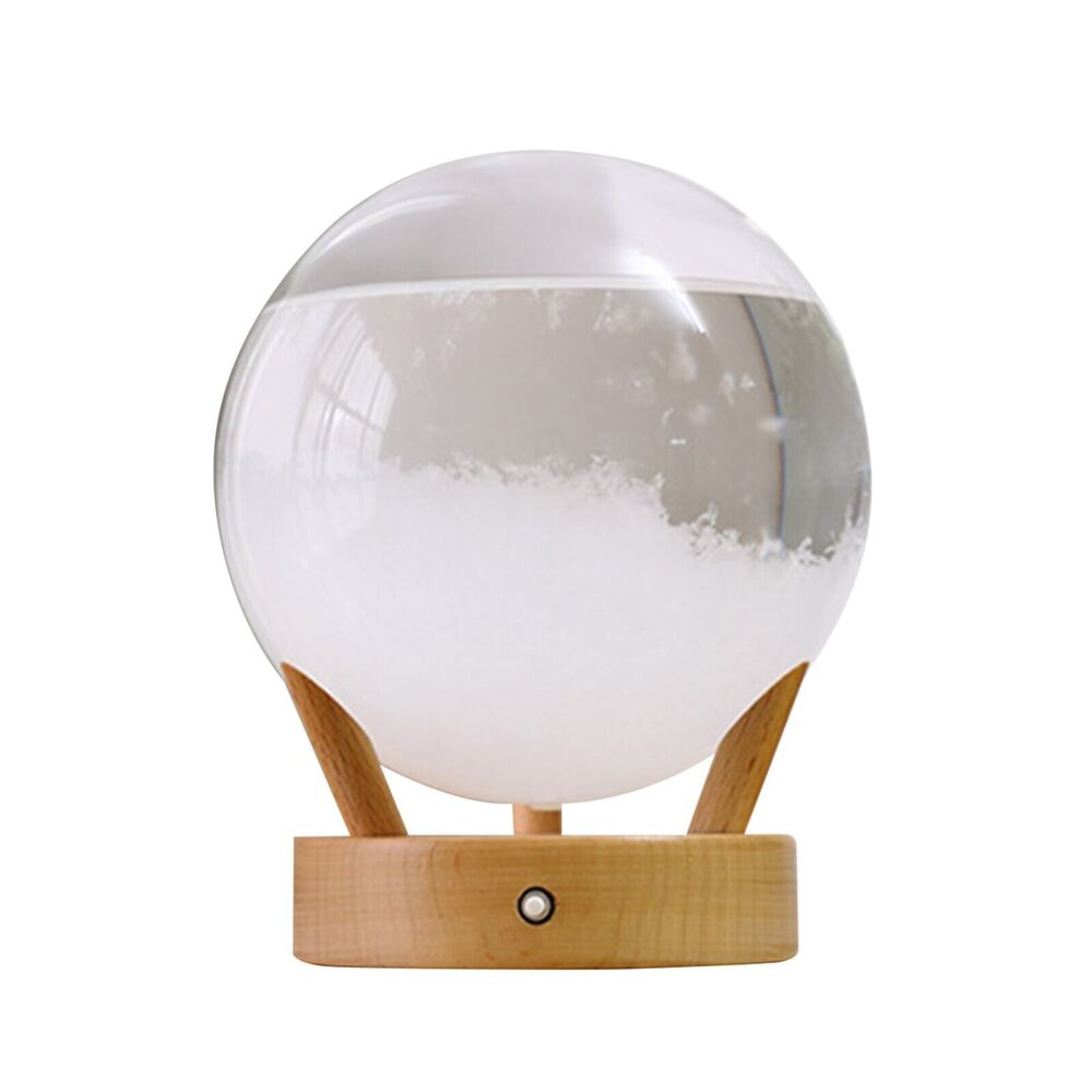 Weather Station Light Up Storm Ball Bottle Forecaster Barometer 15x15x17cm Glass