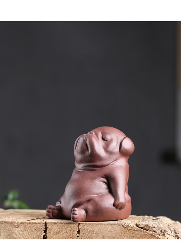 Embersceramic Purple Clay Tea Pet Cute Dog with Gifts Box