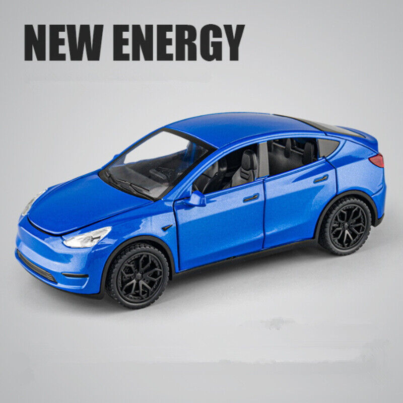 1:32 Tesla Modell Y Druckguss Modell Auto SUV Spielzeug Fahrzeug Sammlung Sounds Lichter-