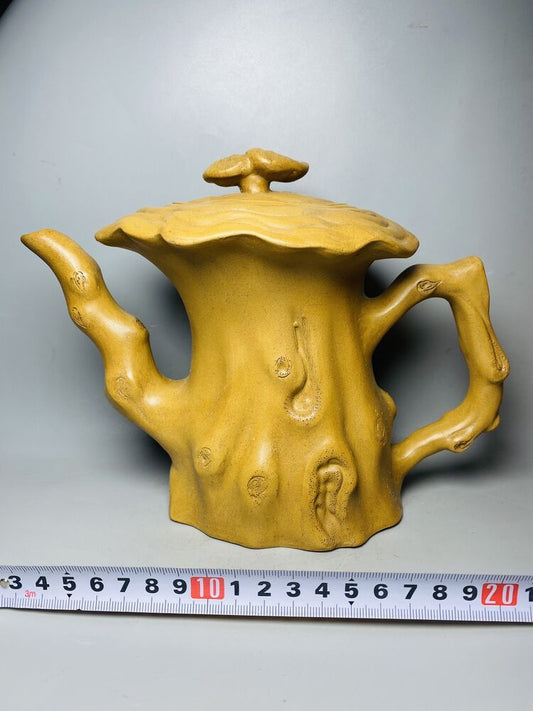 Vintage Chinese Yixing Purple Clay Teapot Zisha Ceremony Carving Collectible Art