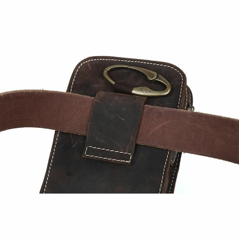 Men's New Rustic Leather Waist Bag Fanny Pack Belt Bag Pouch Small Shoulder Bag