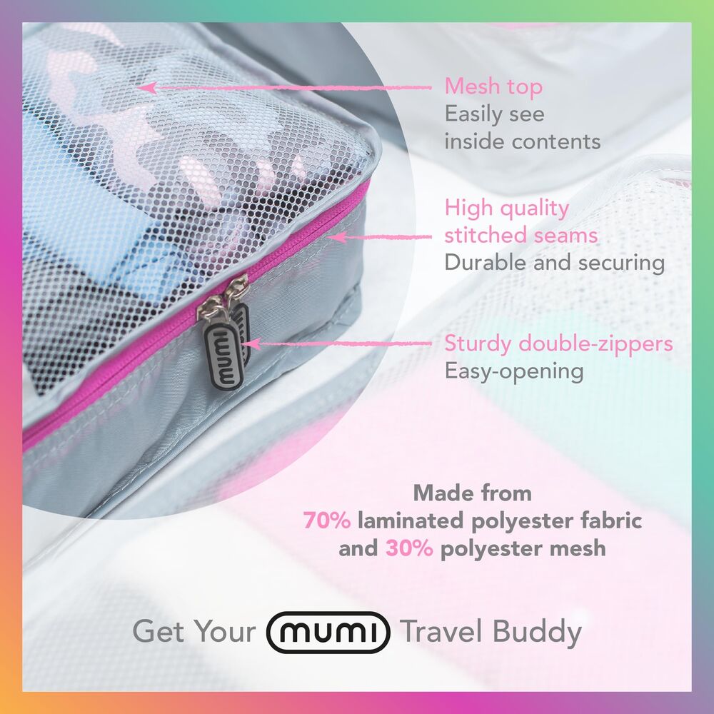 MUMI Packing Cubes, 5 Cubes for Suitcases, Travel Bags One_Size, pink