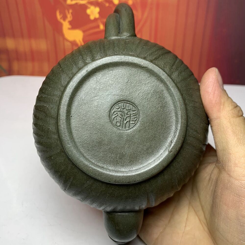 Vintage Chinese Yixing Purple Clay Teapot Zisha Ceramic Frog Lotus Teaware