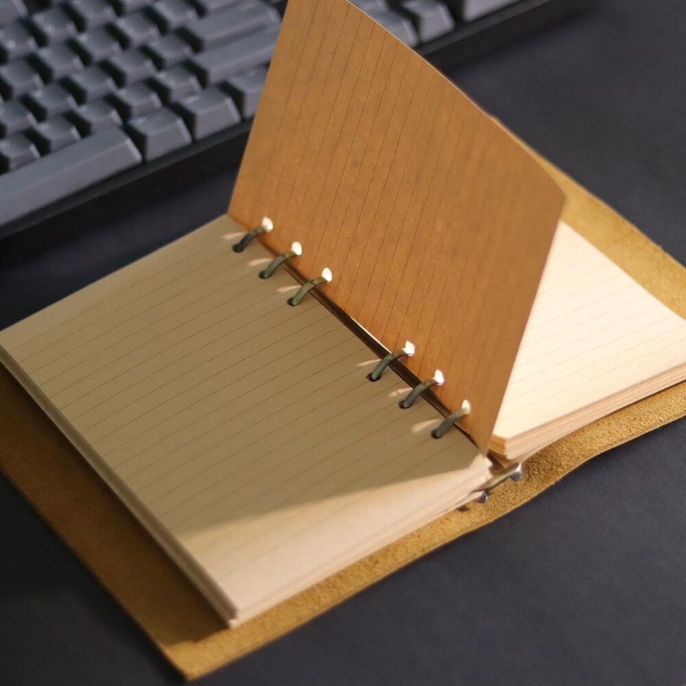 Vintage Leather Journal Notebook Refillable Durable A6 Binder Diary Planner Gift