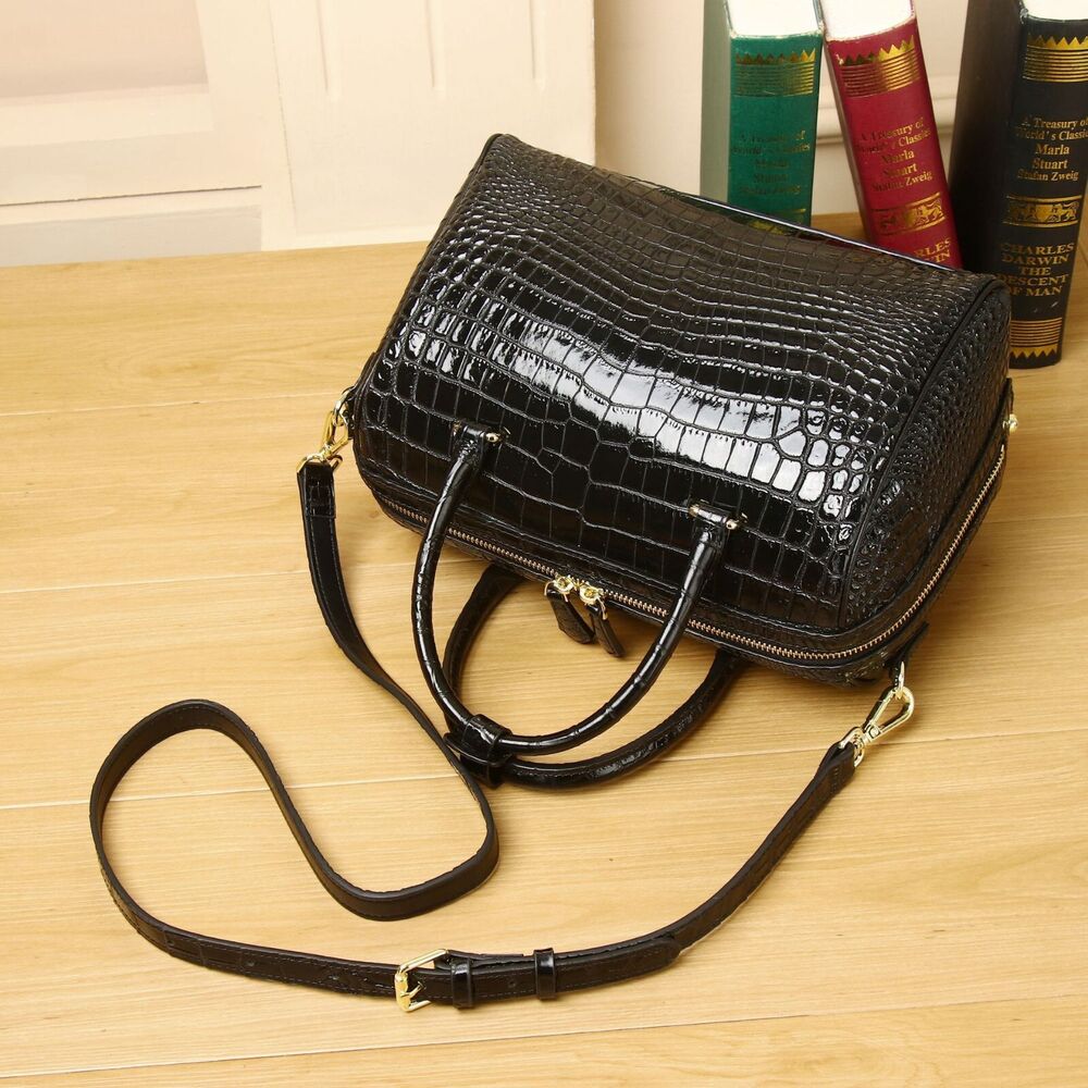 crocodile belly pattern handbag, top cow leather wedding bag shoulder pillow bag