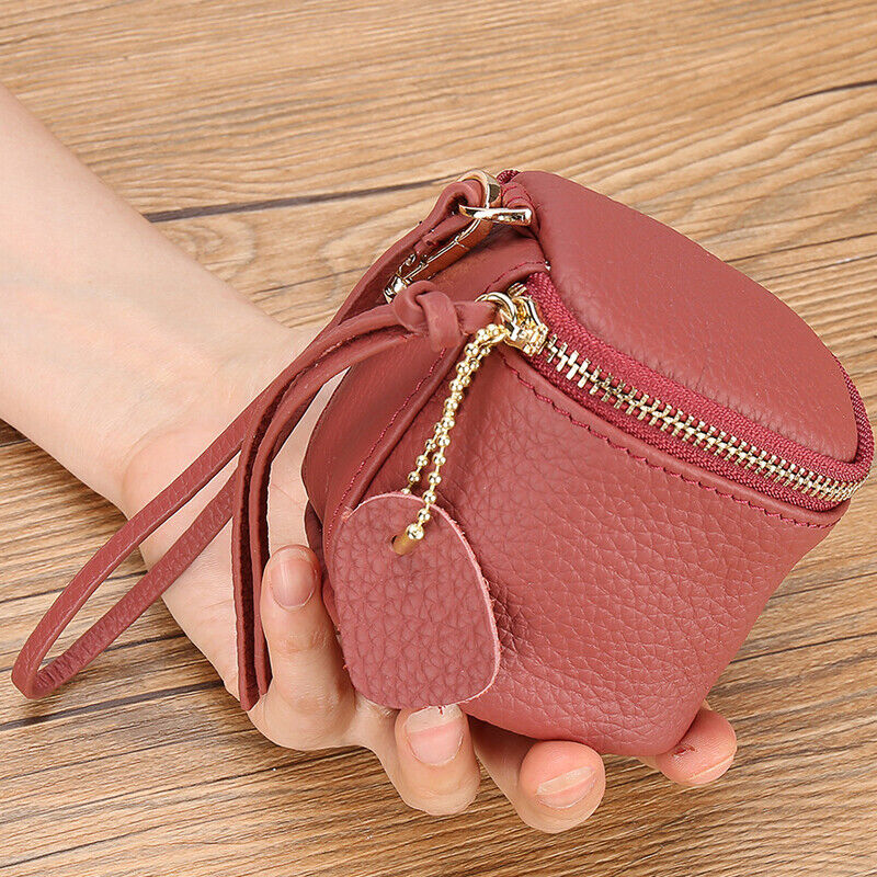 New Designer Genuine Leather Women's Zipper Wallet Mini Coin Purse Lipstick Bag