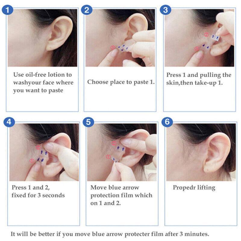 80cinta Adhesiva Impermeable Para Estiramiento Facial Adhesivo Invisible Barbila