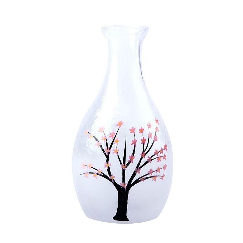 Wine Glass Bottles 6Pcs Plum Blossom Frosted Fingerprint Japanese Sake Bar Tools