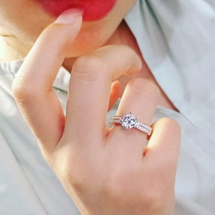 Anillos Sortijas Argollas de Compromiso Matrimonio Para Mujer Joyería 2024 Moda