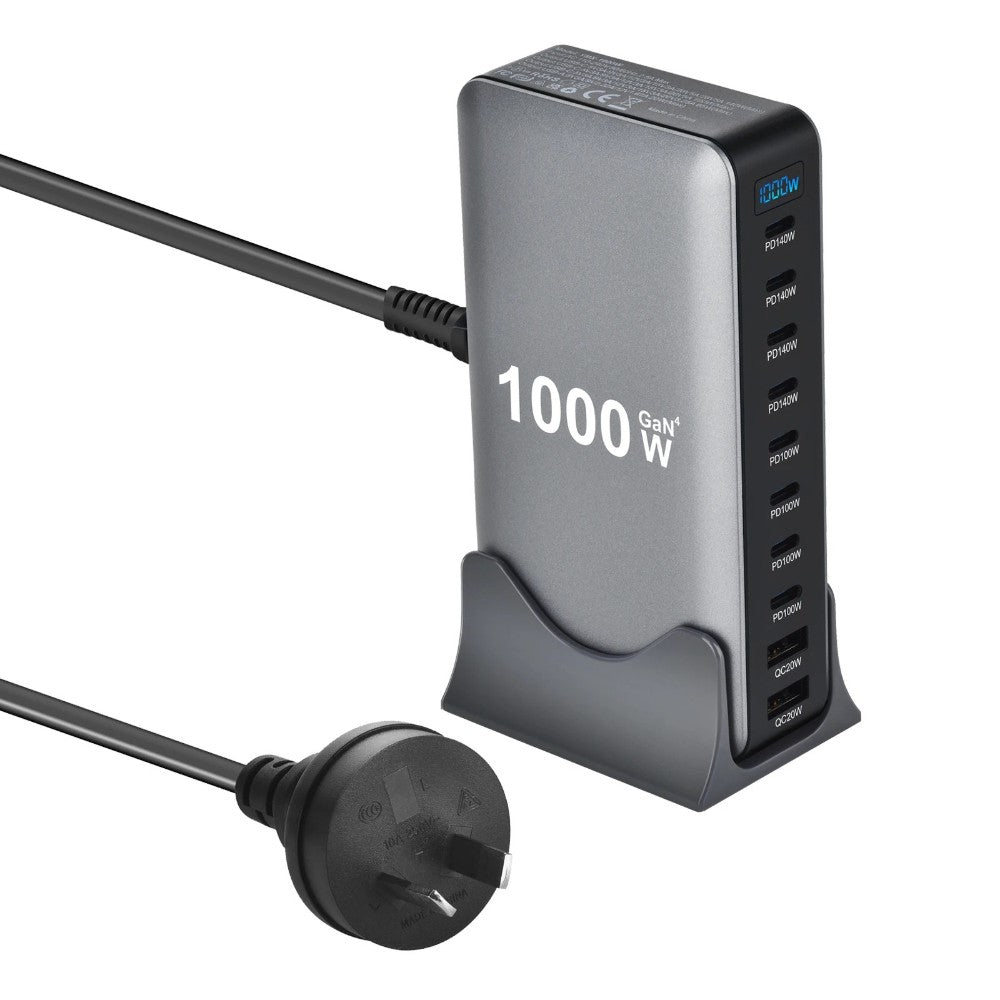 1000W Desktop Multi-Port USB C Charger, 140W PD Fast Charging for iPhone&Laptops
