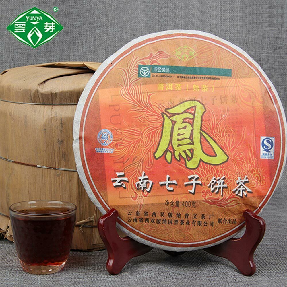 Puwen YUNYA 2006 Puer Ripe Pu-erh "Phoenx" Feng Bing Shu Puerh Tea Cake 400g