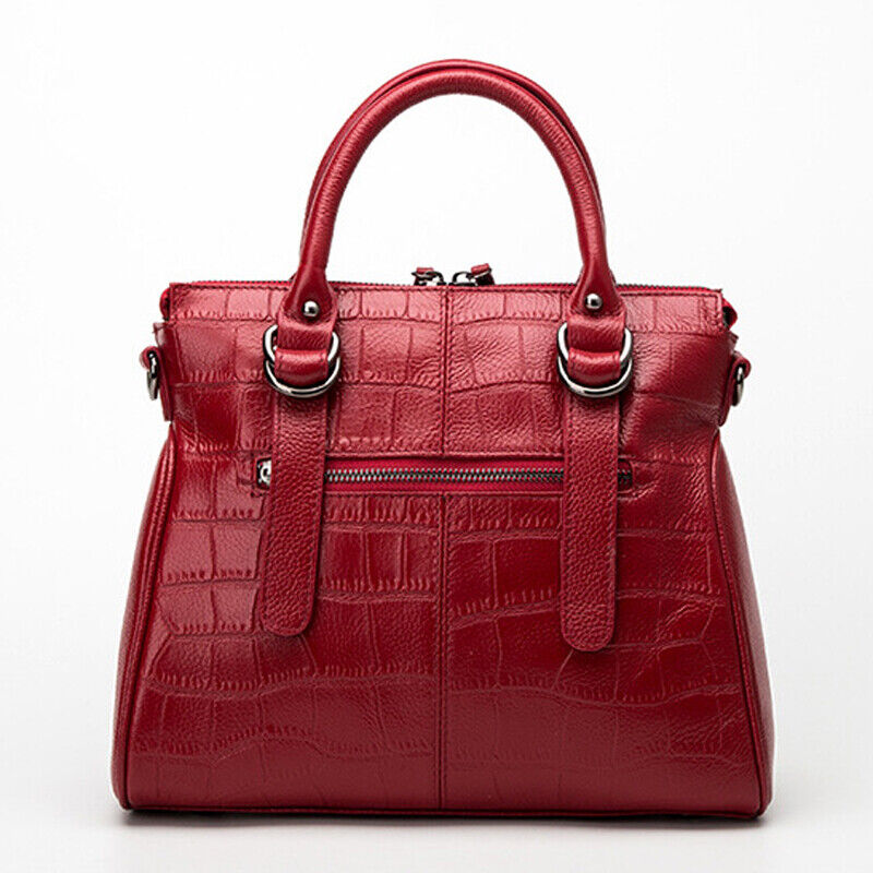 100% Genuine Leather Women's Crocodile Handbags Evening Party Bag Satchel Tote