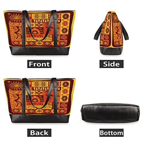 Laptop Tote Bag for Women 15.6 inch African Print Large Capacity Multi