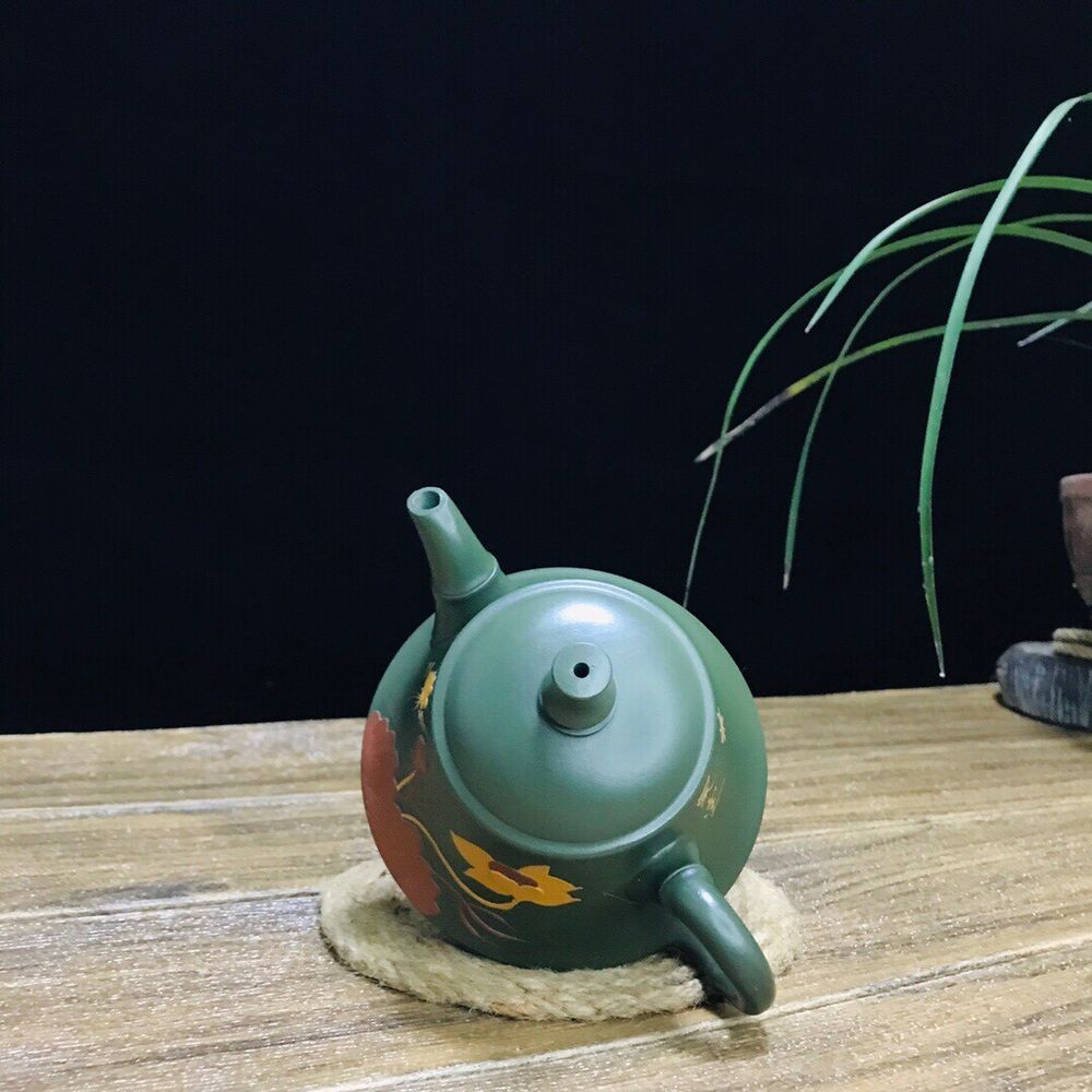 vintage chinese yixing purple clay teapot zisha ceremony carving Collectible art