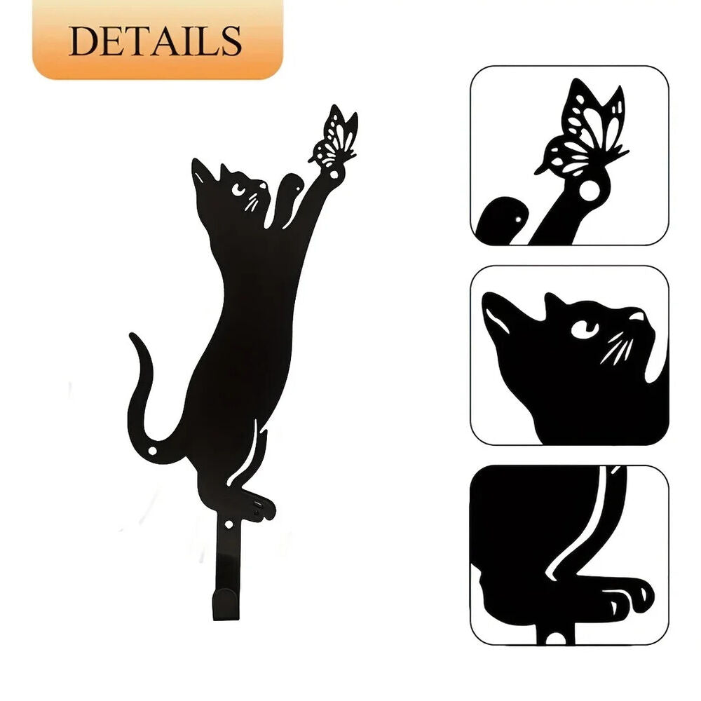 2pcs Cat Key Holder For Wall, Coat Rack Wall Mount, Hook Christmas Decorations