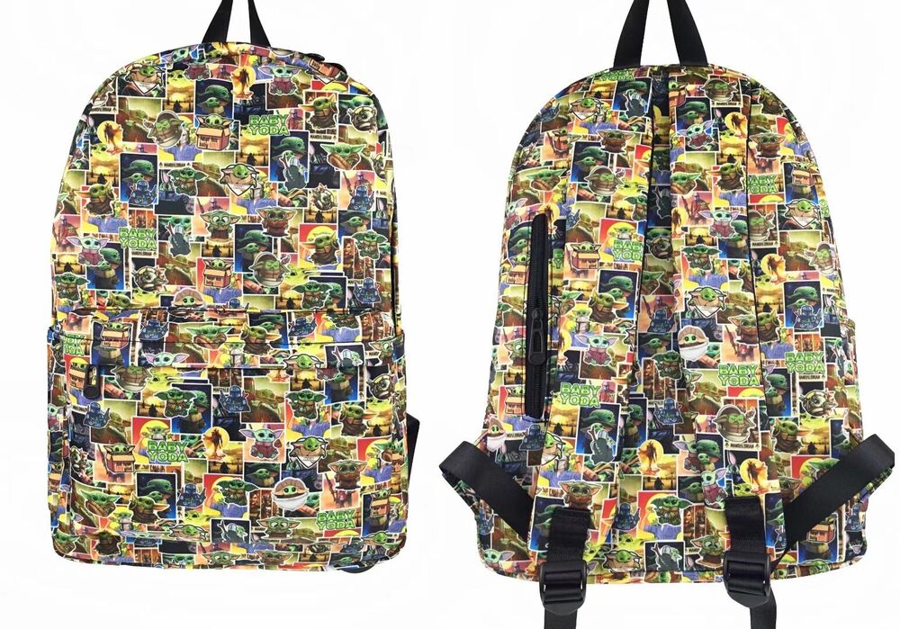 Baby Yoda Schoolbag Yellow Green Mandalorian Shoulder Bag Backpack Star Wars