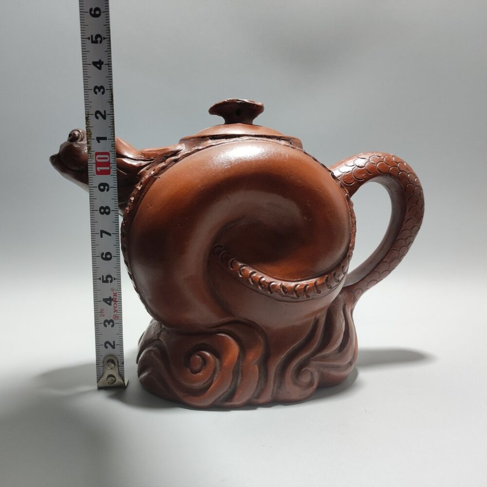 Vintage Chinese Yixing Purple Clay Teapot Zisha Ceremony Carving Collectible Art