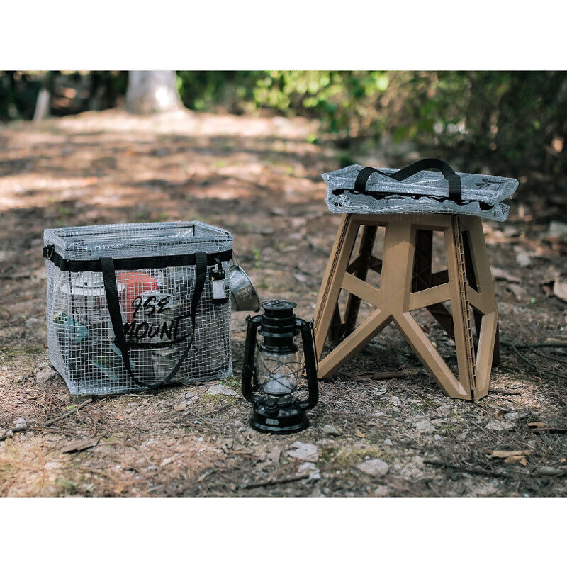 Outdoor Camping Storage Box PVC Transparent Foldable Storage Tableware Bag