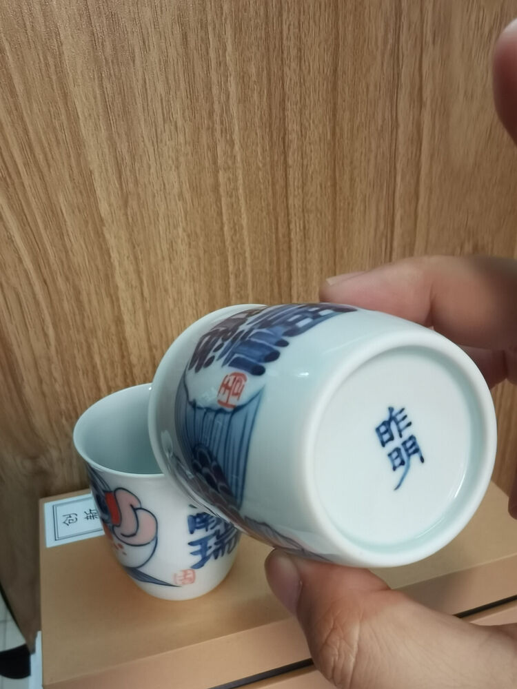 2pcs x 90cc China JingDeZhen master tea cup Gao WhiteClay beauty ceramic cup