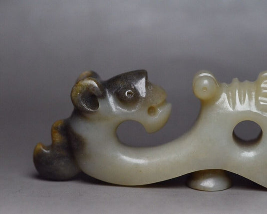 Chinese Natural Hetian Jade Hand Carving Exquisite Unique Statue Figurines Rare