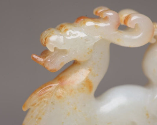 Collection Chinese Hetian Jade Carved Beast Statue Exquisite Unique Figurine Art