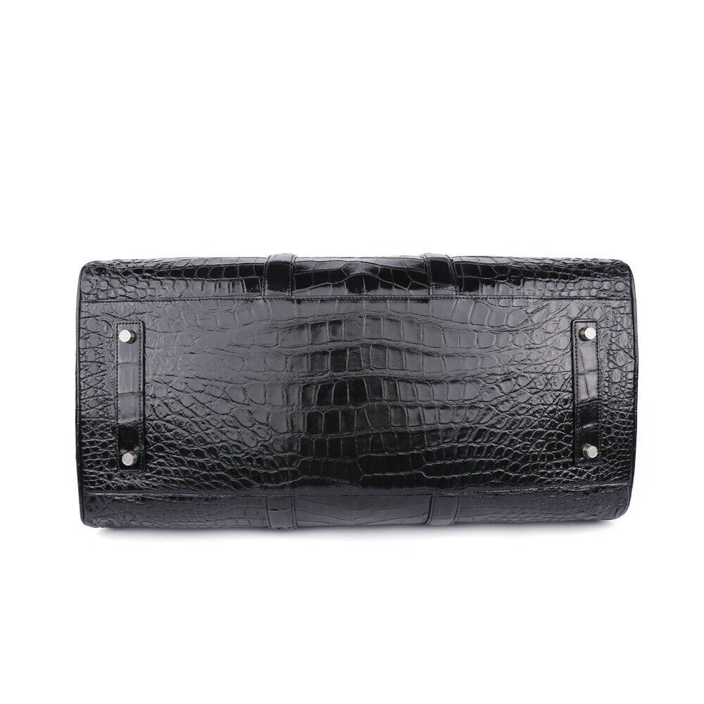 Real Alligator Crocodile Belly Skin Business Briefcase Shoulder Handbag Travel