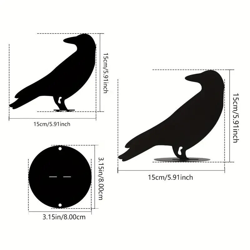 1pc Raven Garden Stake, Metal Silhouette Yard Sign With Stake