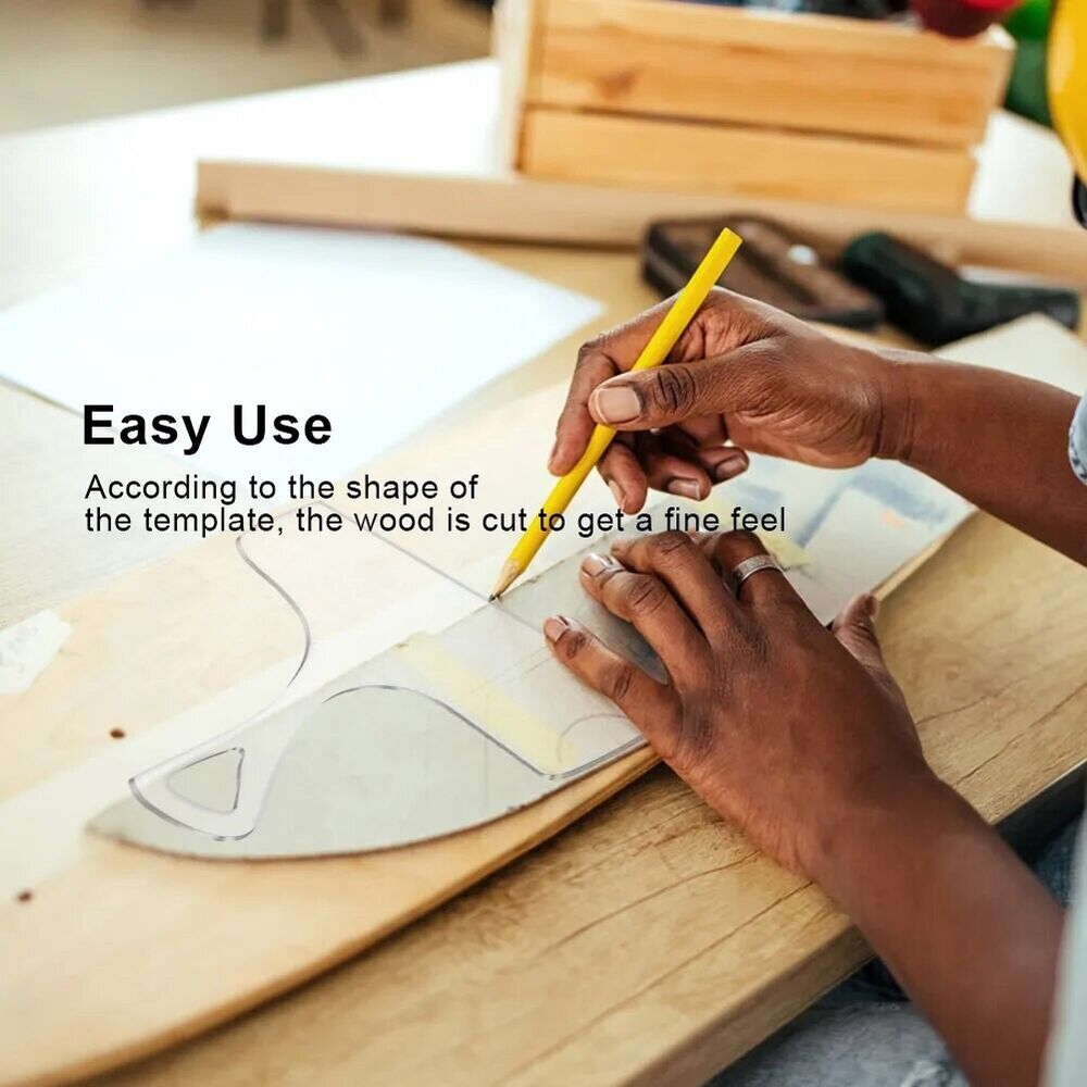 Woodworking Cut Handle Templates 3Pcs Acrylic Angled Transparent Tracing Stencil