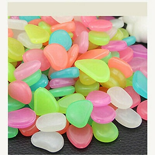 10Pcs Artificial Luminous Stone Glow in the Dark Pebbles Walkway Aquarium Decor