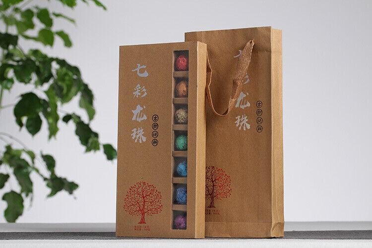 21pcs Yunnan Pu'er Tea Colorful Dragon Pearl Handmade Dragon Pearl Pu'er Raw Tea