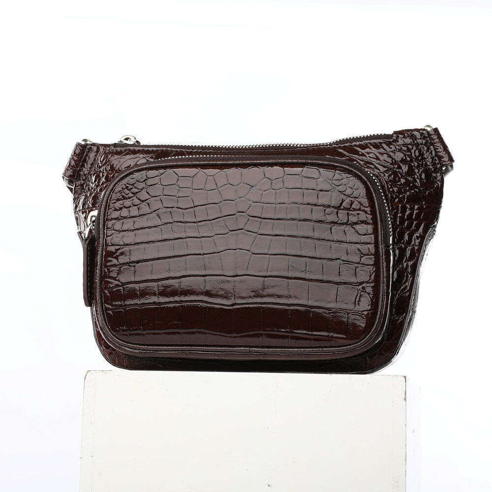 Real Crocodile Alligator Skin Leather Men's Crossbody Bag Luxury Sling Backpack