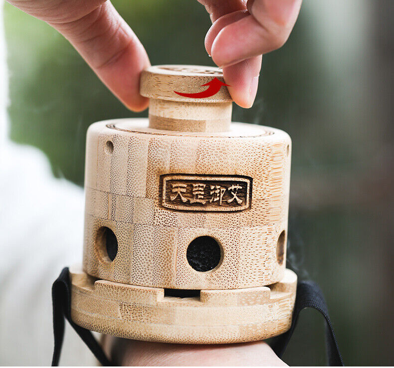 1pc Moxibustion Box MassageTool Wooden Smokeless Moxa Pot Mugwort Wormwood 艾灸艾条
