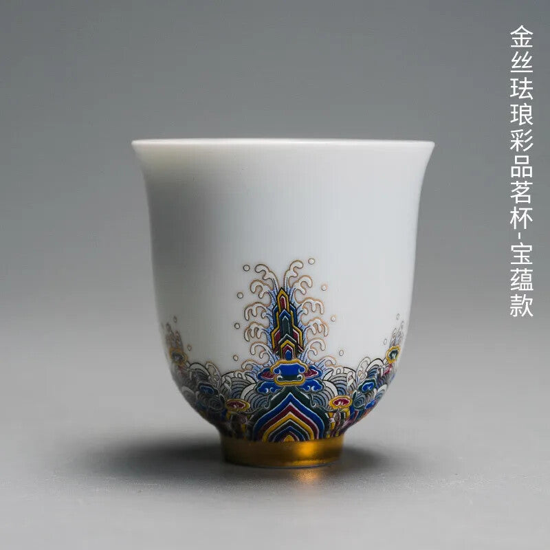 Tea Set Enamel Ceramic Cup Fair Teaware Kitchen Dining Bar Home Garden