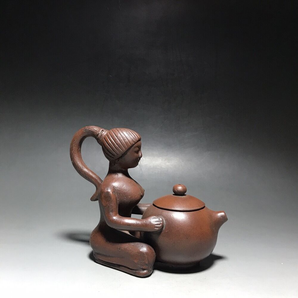 vintage chinese yixing purple clay teapot zisha ceremony carving Collectible art