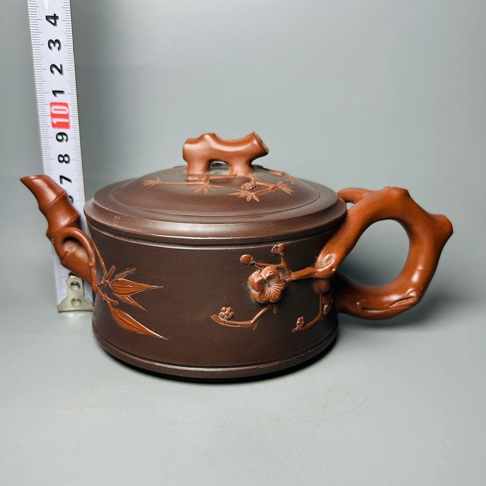 Chinese Yixing Purple Clay Teapot Zisha Ceramic Pine Bamboo Plum Blossom Teaware