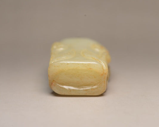 China Natural Hetian Jade Carved Nice Flower Statue Snuff Bottle Collections Art