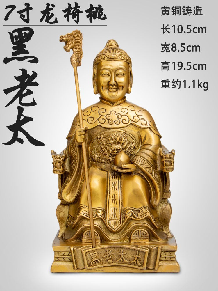 New Black Old Lady Copper Statue Household Ornaments Black Old Lady True Figure