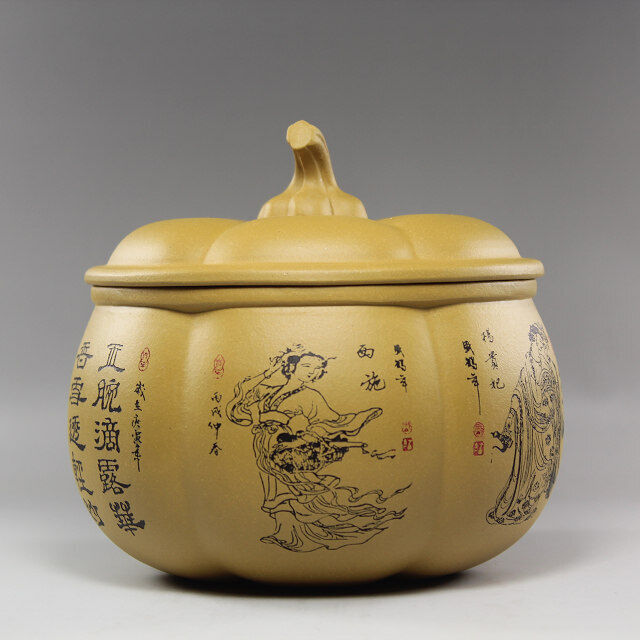 Four Beauty Pumpkin Purple Clay Tea Pot