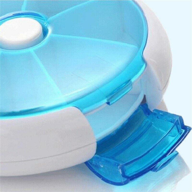 7 Day Medicine Pill Holder 1Pc Weekly Rotating Pill Box Travel Pill Dispenser
