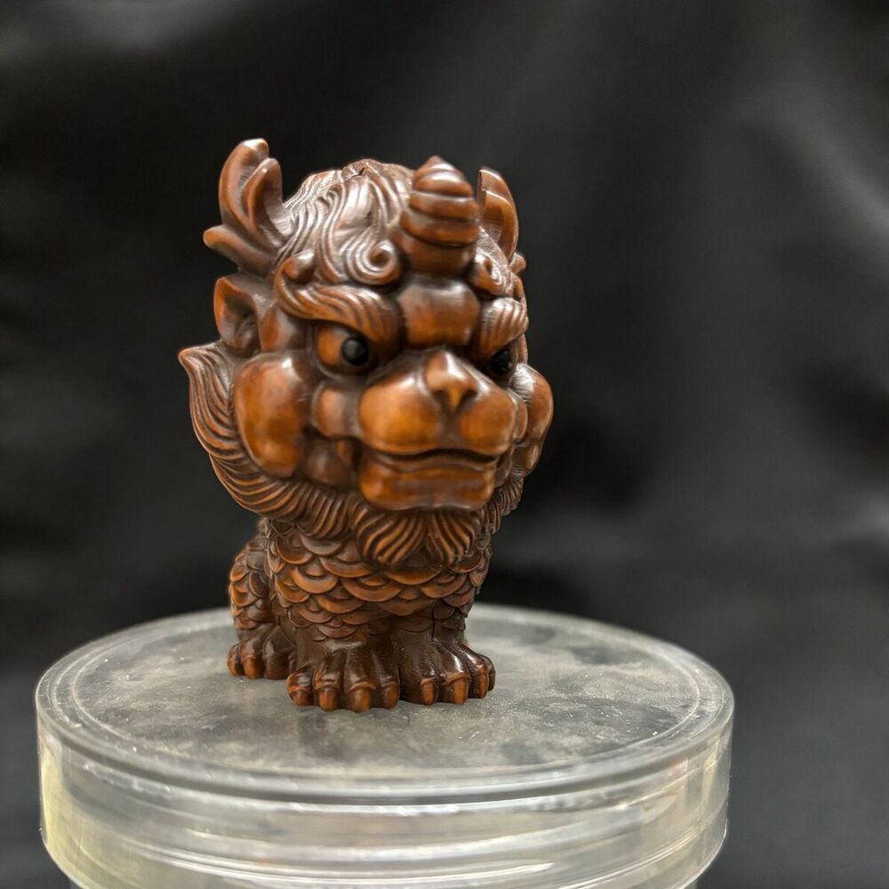 chinese boxwood carving wooden ornament pendant wooden animal figurine decor art